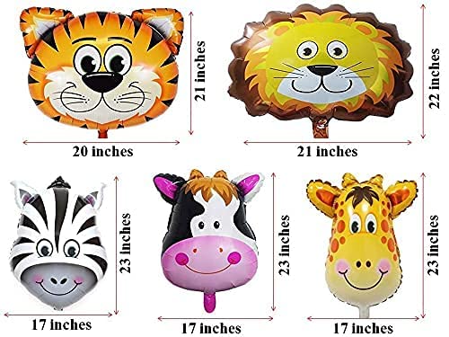 Hemito's Jungle Theme Birthday Decorations: Green, Gold, Chrome, White Balloons & Animal Foil Accents!" - Image 4