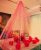 Hemito 6 Pc Tent Romantic Decoration Set Pink Back Drop White Curtains Led Light Self Adersive Tape With Ribbon