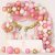 Hemito 54 Pc Birthday Decoration Kit– Rose Gold Pink White Balloon Birthday Banner, Gold Chrome Gold Confetti Arc, Glue Dot for girls Kids Baby Birthday Decoration Items