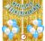 64 Pcs Birthday Set Blue White & Golden Birthday Balloons Combo Set For Boys