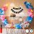 64 Pc Pink Blue Yellow Balloon with Birthday Banner, Glue Dot Arch Roll with Pump Birthday Decoration Item for Girls