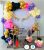 79 Pc Birthday Combo Cursive Banner 75 Pc Metallic Balloons with Balloon hand Pump Arch Roll and Glue Dot Roll for Girls
