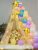 60 Pc White Net Pastel Balloons with Lights Happy Birthday Gold Cursive Banner & Pastel Balloons Backdrop Decorations for Girls