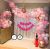 54 Pc Pink Gray Pastel Balloon with Birthday Banner, Arc, Glue Dot for girls