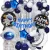 65Pc astronaut birthday party decoration Combo Blue Silver White Balloon Birthday Foil Moon Stars